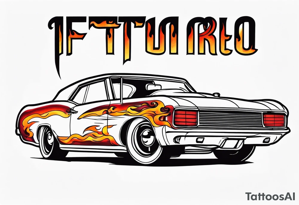 fire car tattoo idea