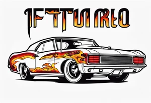 fire car tattoo idea