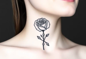Rose with diamonds tattoo idea