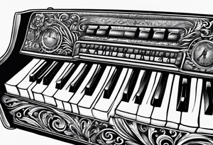 rock n roll keyboard tattoo idea