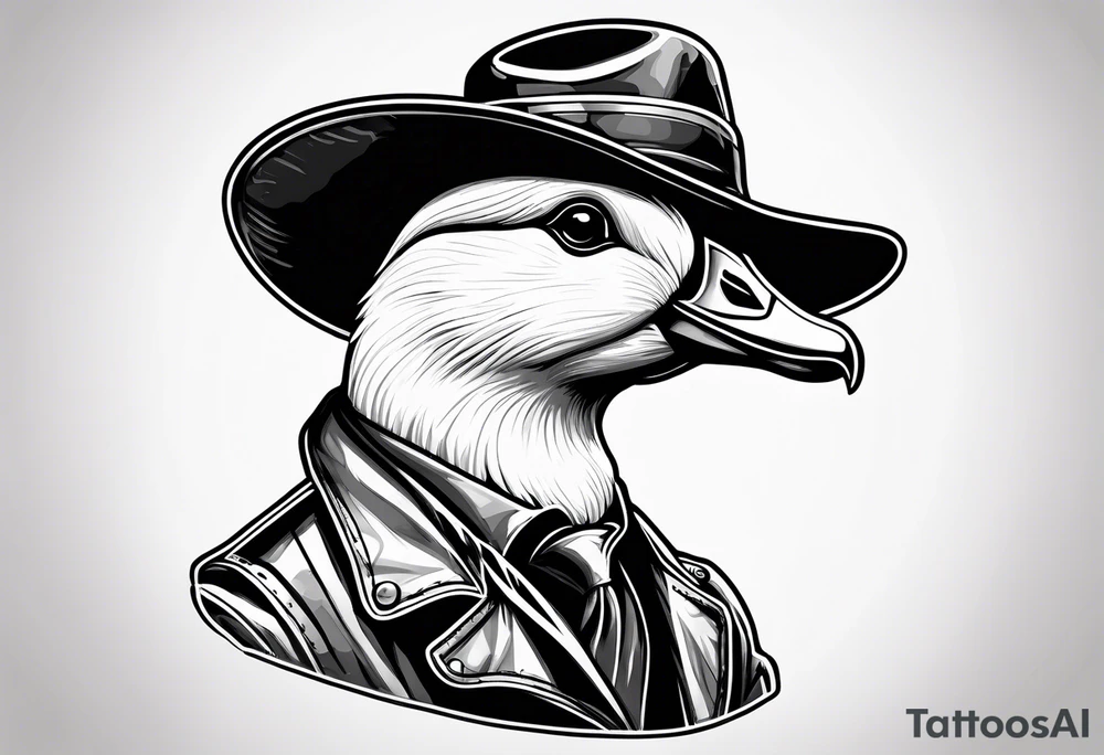 A silly goose dressed as an aviator tattoo idea A silly goose dressed as an aviator tattoo idea