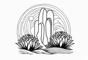 New mercies I see, boots with flowers growing out of them, cactus desert, waves, sun rays tattoo idea