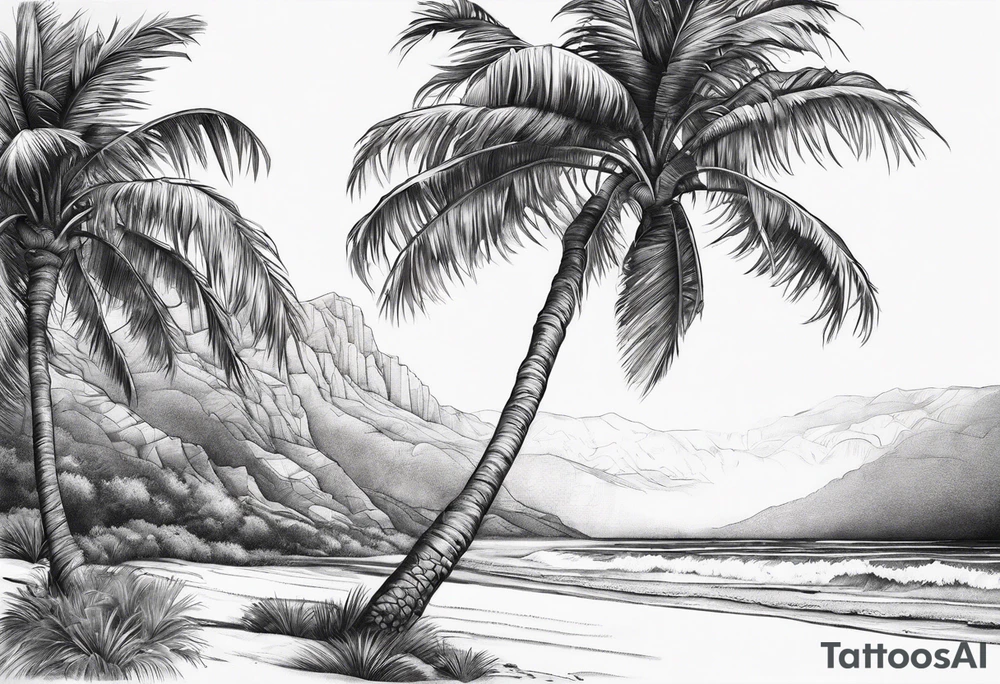 A lonely palm tree tattoo idea