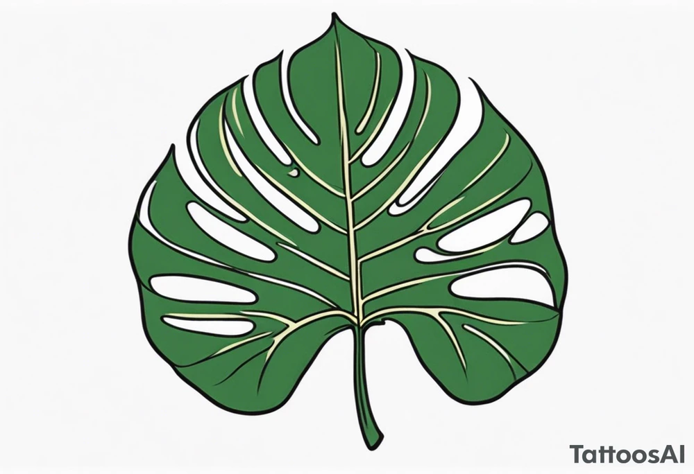 monstera leaf tattoo idea