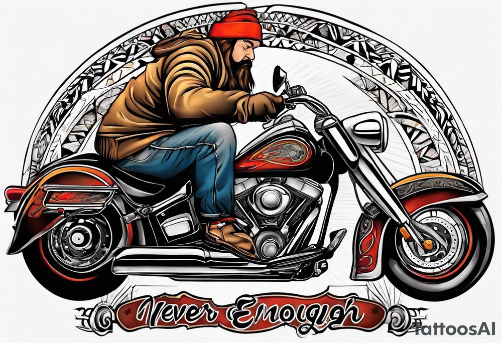 Dumber with writing text : never enough tattoo idea