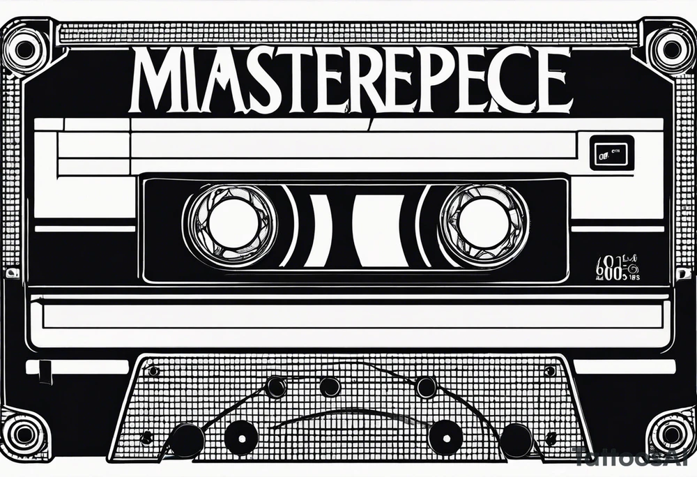 cassette tape with large label tattoo idea
