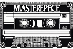 cassette tape with large label tattoo idea
