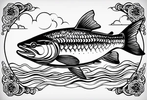 a salmon tattoo idea