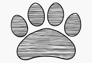 Paw Print with a name Ben. tattoo idea