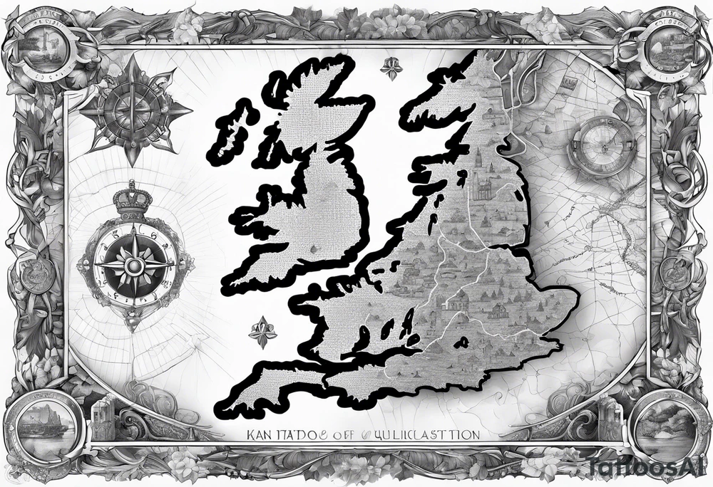 map of uk tattoo idea
