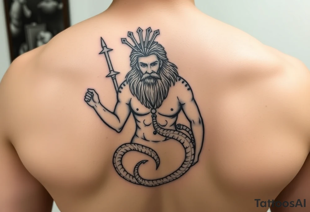 neptune god of sea tattoo idea