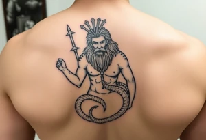 neptune god of sea tattoo idea