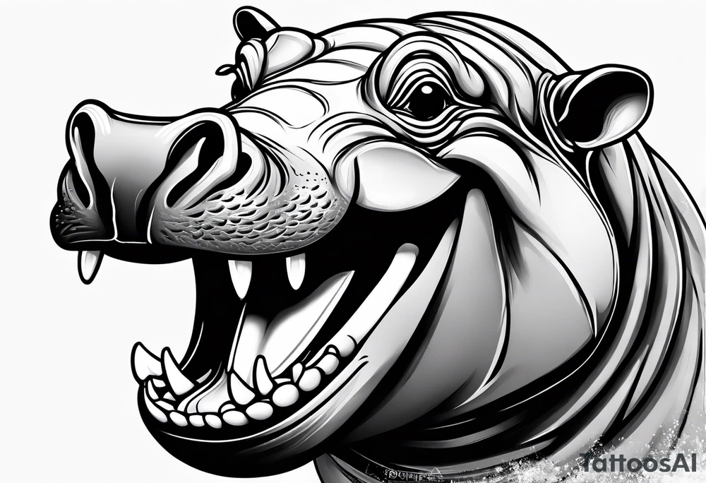 Baby hippo laughing tattoo idea
