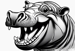 Baby hippo laughing tattoo idea