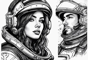 Space explorer tattoo idea
