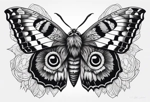 Dead head moth with owl eyes tattoo idea