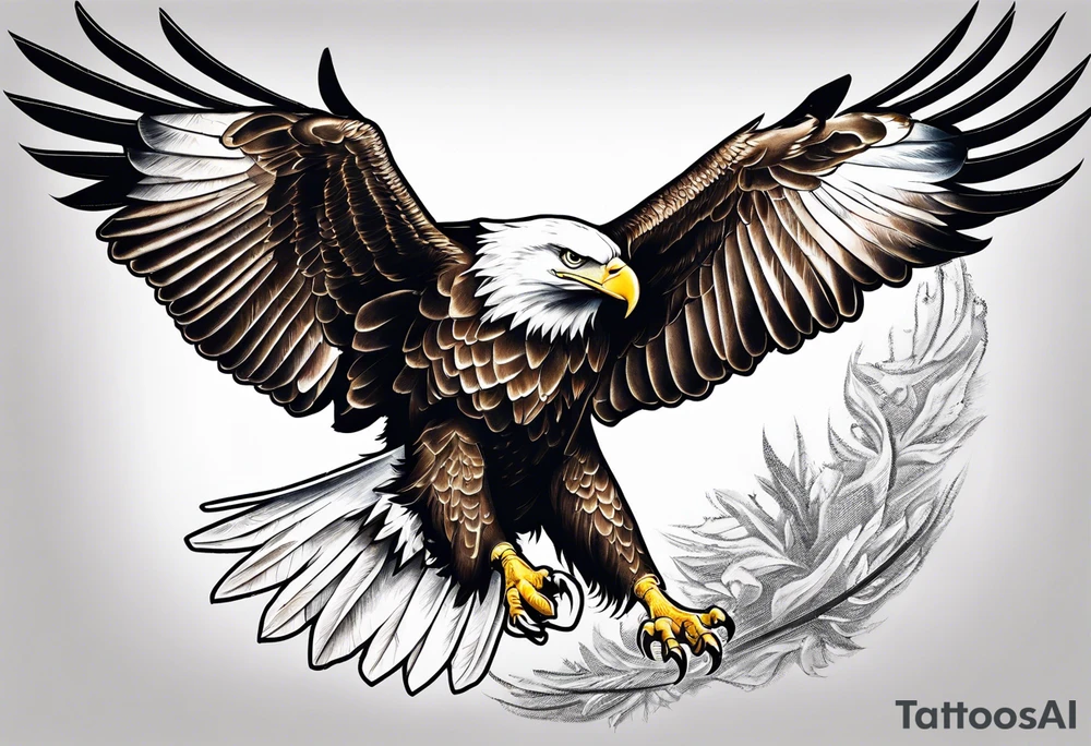 eagle landing tattoo idea