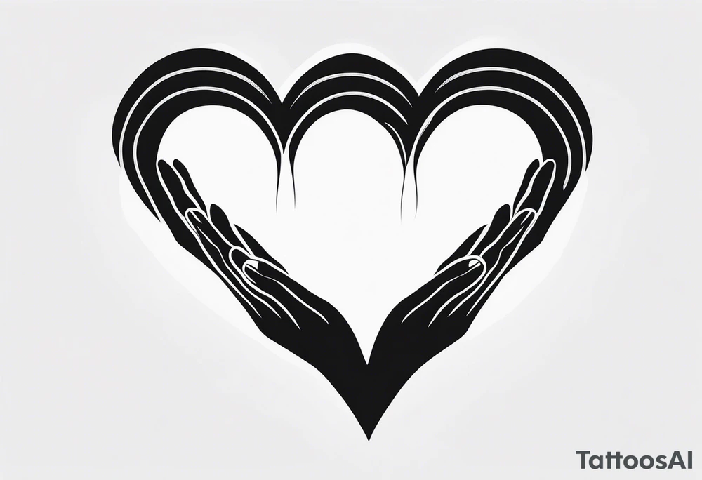 Silhouette of Hands forming a heart tattoo idea