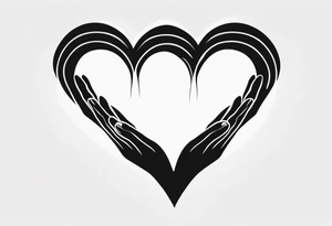 Silhouette of Hands forming a heart tattoo idea