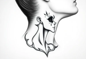 Show me a full  neck tattoo of Danny phantom tattoo idea