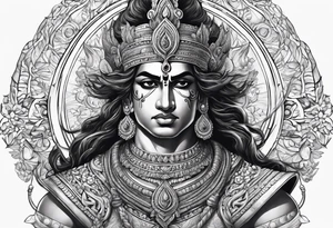 Karna Mahabharata With Bow tattoo idea