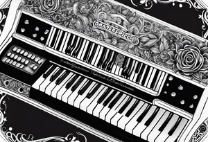 rock n roll keyboard tattoo idea