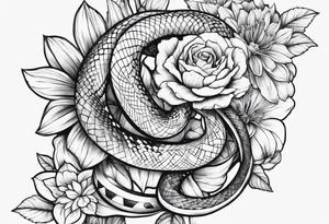 Snakes and flowers tattoo idea