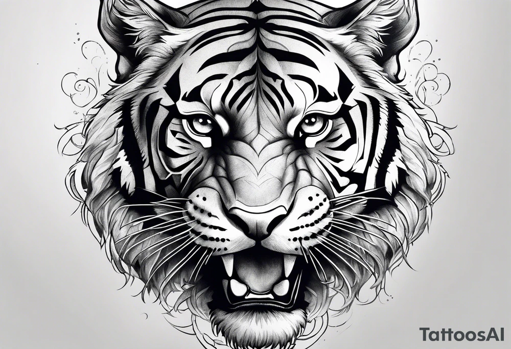 Memorial piece including a tiger on forearm. Very minimalist design. tattoo idea