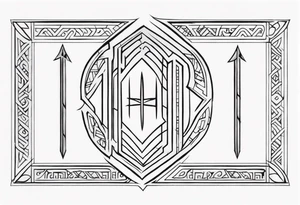 vertical rune tattoo with 4-5 symbols tattoo idea
