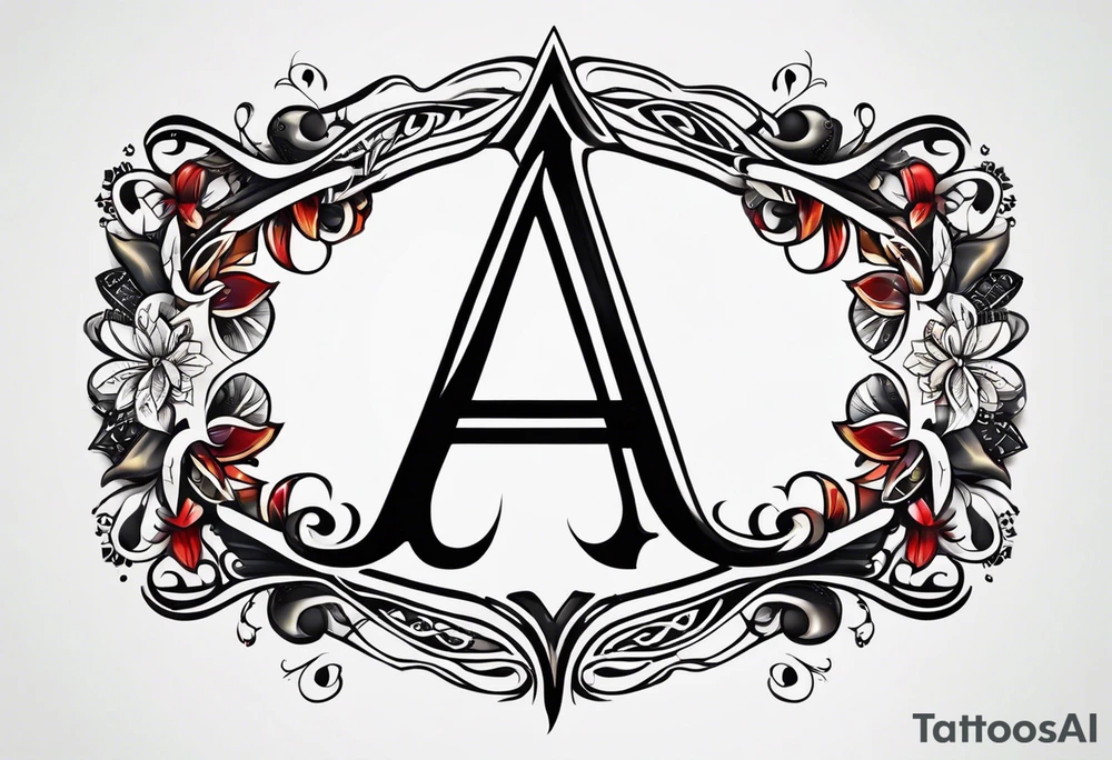 A headband with the letters A R in the middle tattoo idea