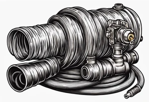 Firefighting hose with nozzle tattoo idea