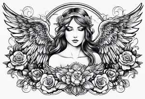 a love story between an angel and mortal tattoo idea