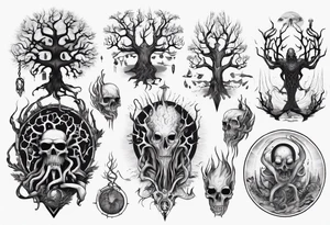 lovecraft them
with tree tattoo idea