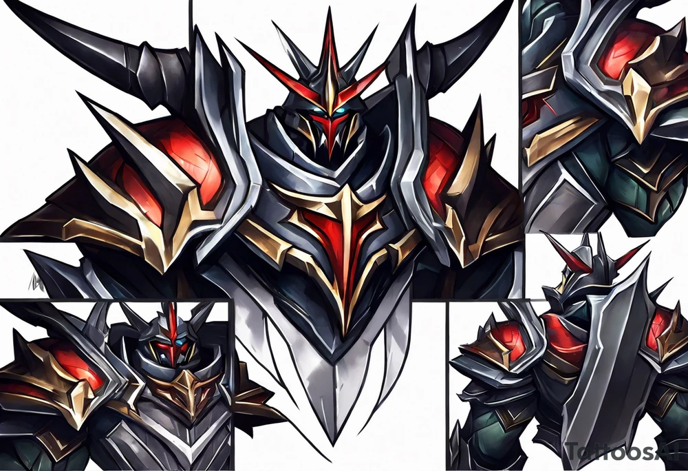 Mordekaiser from league of legends upper arm tattoo tattoo idea