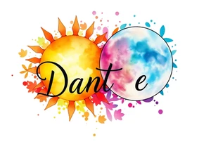 The name "Dante" in the sun and the name "Taiga" in the moon tattoo idea