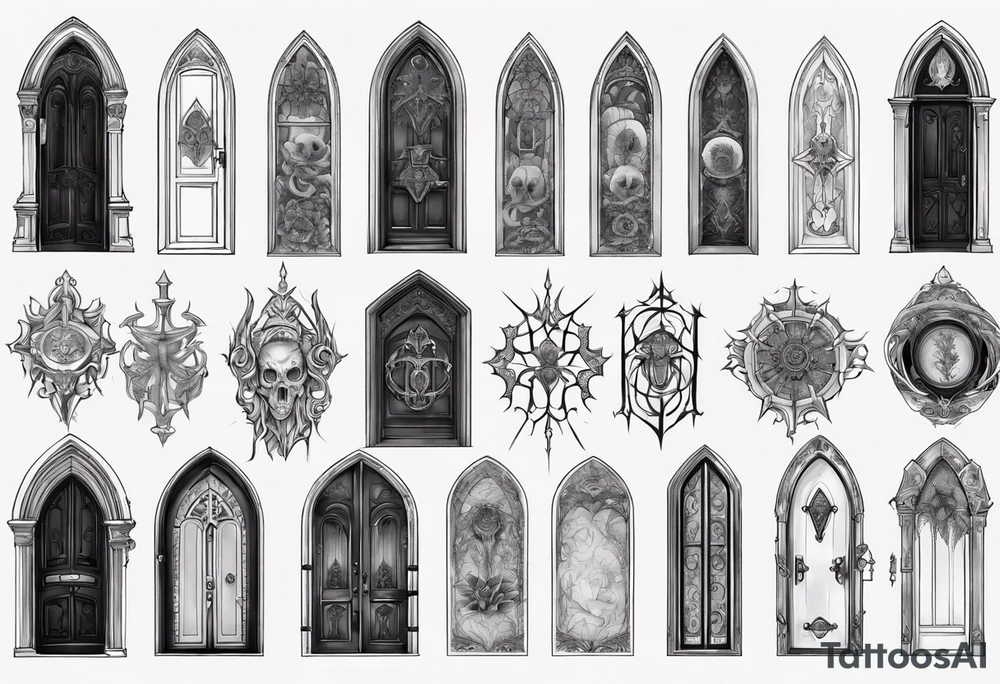 Gothic door tattoo idea