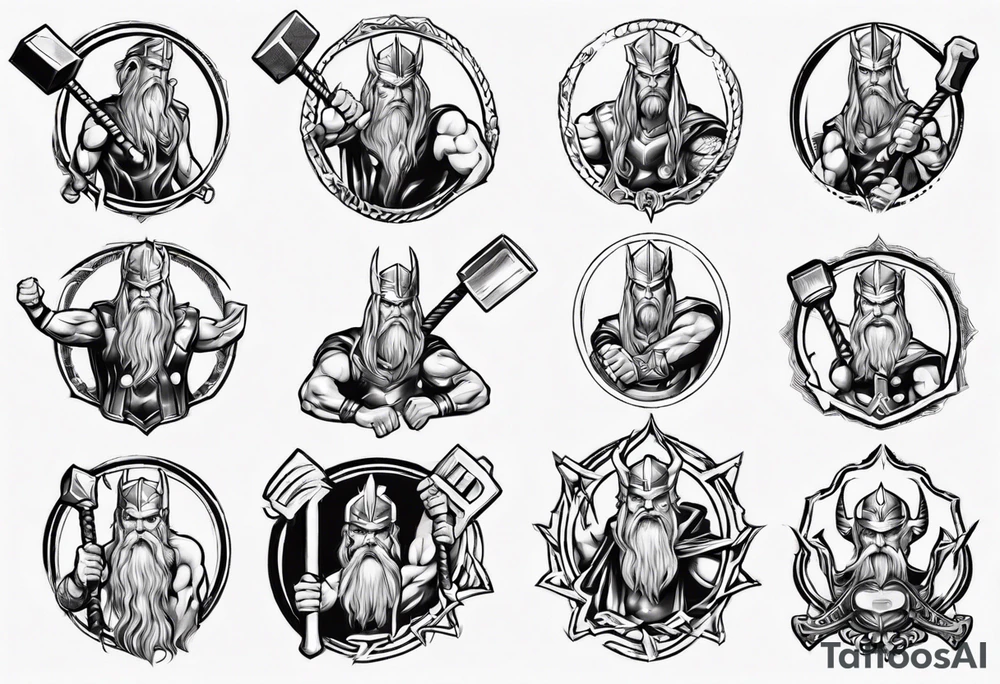 God Thor with a hammer tattoo idea