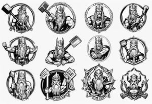 God Thor with a hammer tattoo idea
