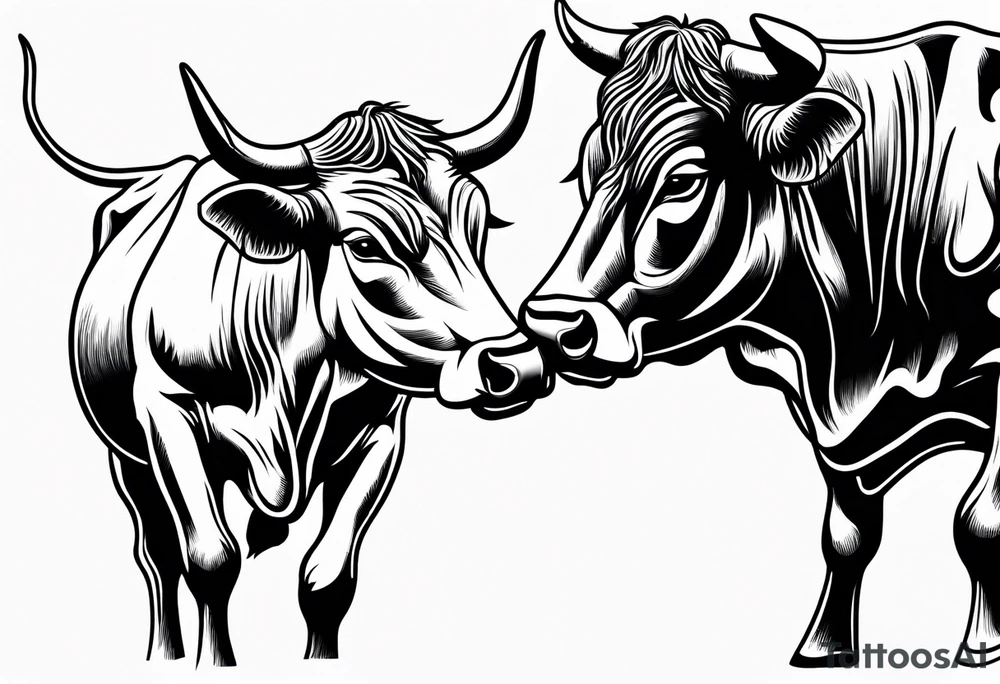 cow wrestling tattoo idea