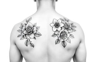 Ornamental floral shoulder tattoo tattoo idea