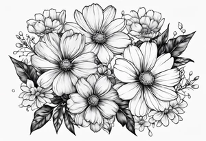 Cosmos flowers tattoo idea