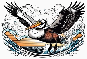 dive plunge plunging bombing pelican tattoo idea