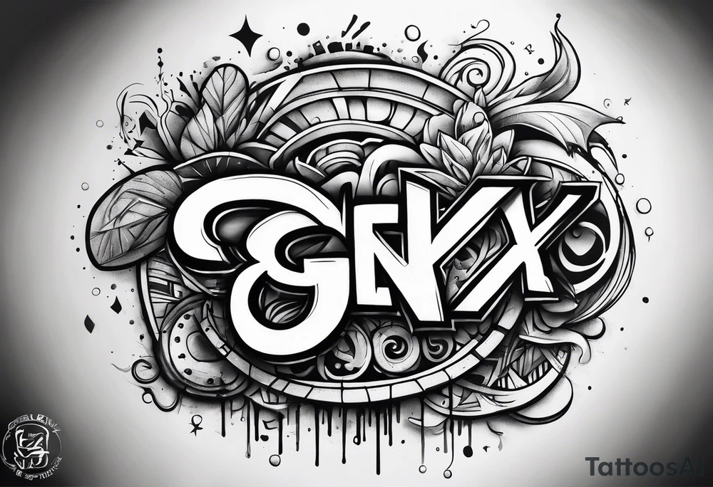 street art graffiti with the words "GenX OG" tattoo idea
