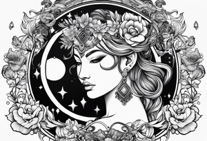 Taurus, Aquarius, Libra, half sleeve, zodiac sign
symbols tattoo idea