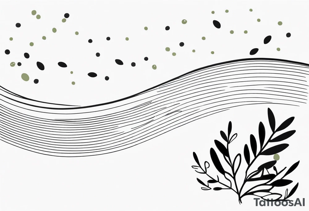 Olive branch, waves tattoo idea
