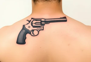 a reversed revolver tattoo idea