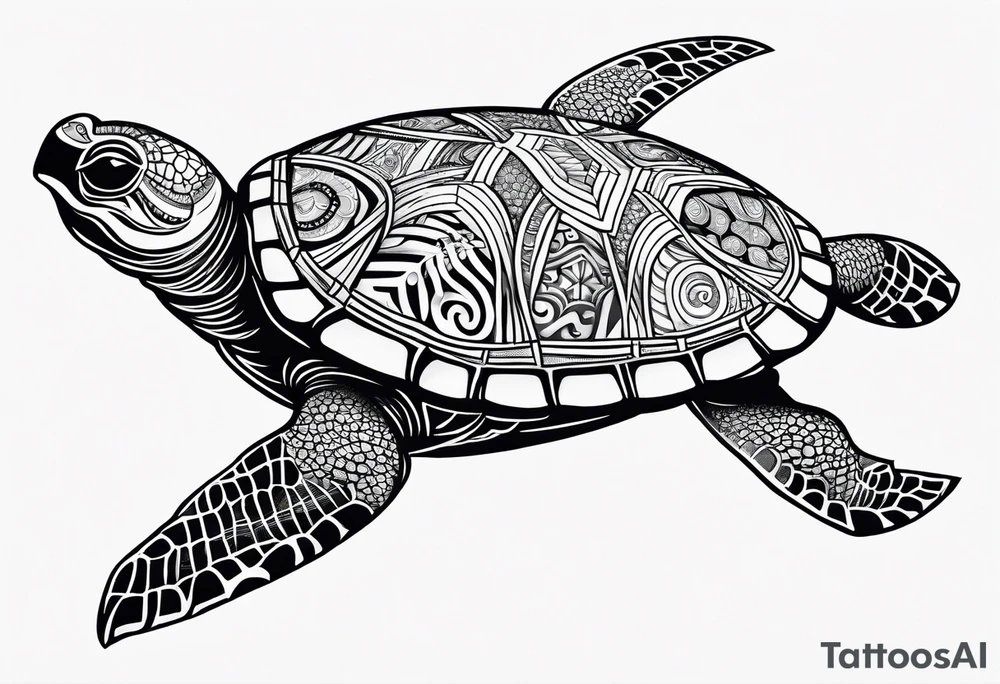 Turtle back centered tattoo idea