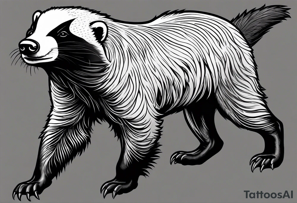 honey badger standing up on back legs tattoo idea