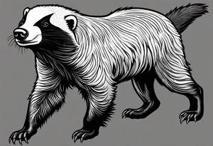 honey badger standing up on back legs tattoo idea