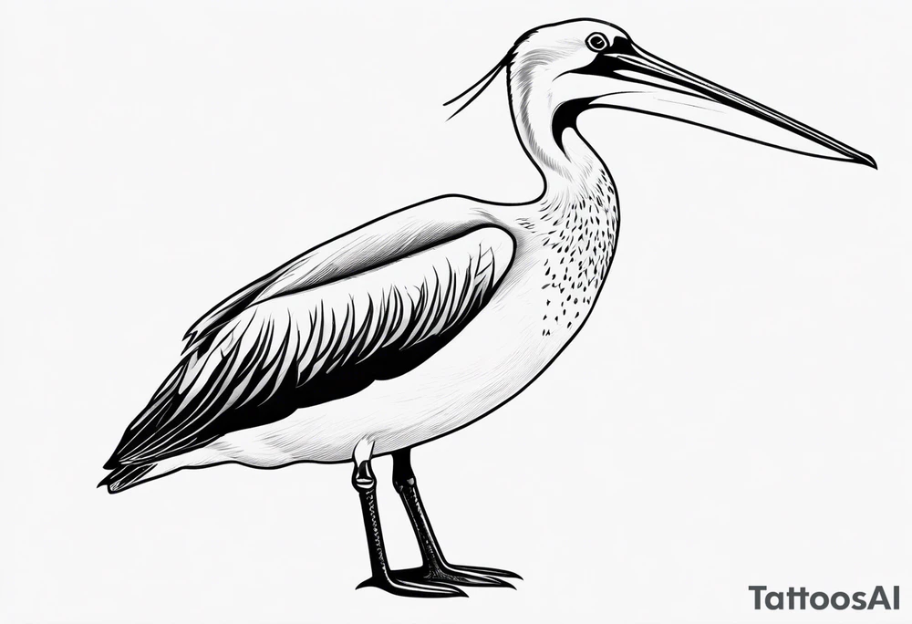 pelican and sandpiper, simple, dainty, realistic tattoo idea